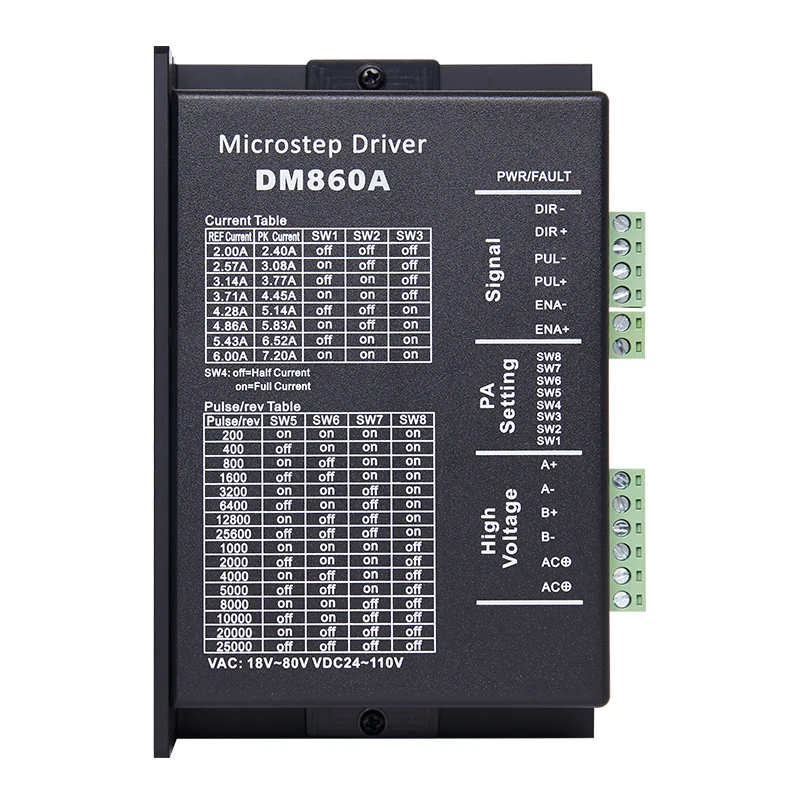 

Stepper driver DM860A hybrid two-phase motor subdivision DC and AC dual-purpose with fan