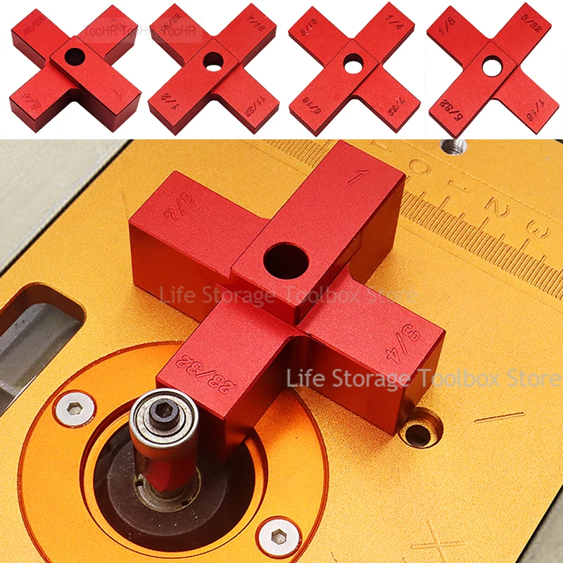 4pcsWoodworkingCrossMeasuringHeightGaugeSetTableSawTrimmerPrecisionRouterGauge