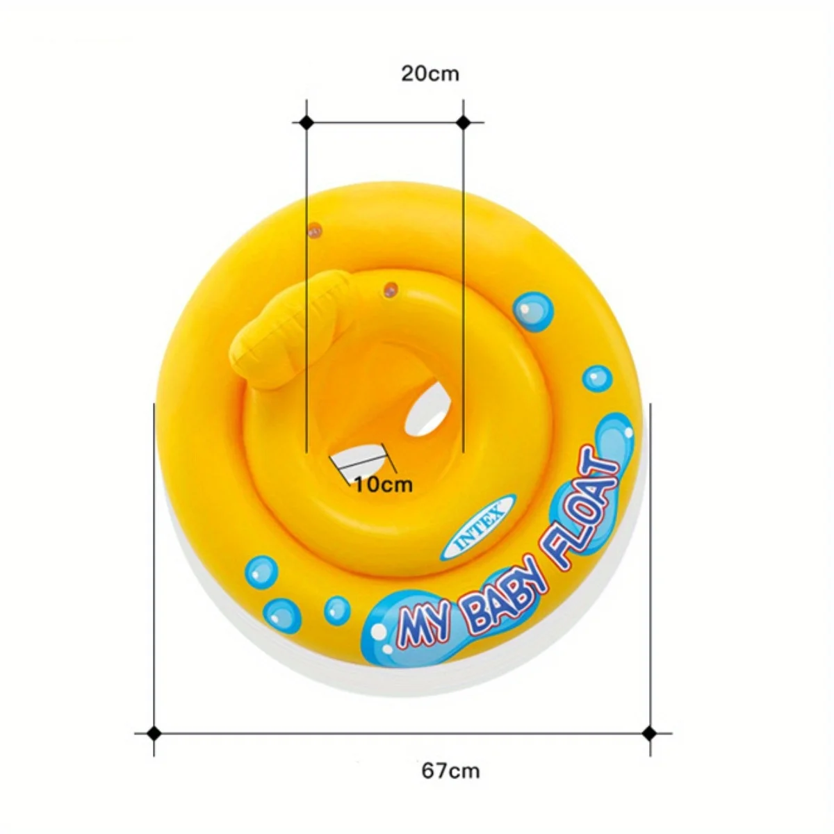 Yellow Round Cross Seat Ring Underarm Ring Infant Children Sitting Inflatable Swimming Toy