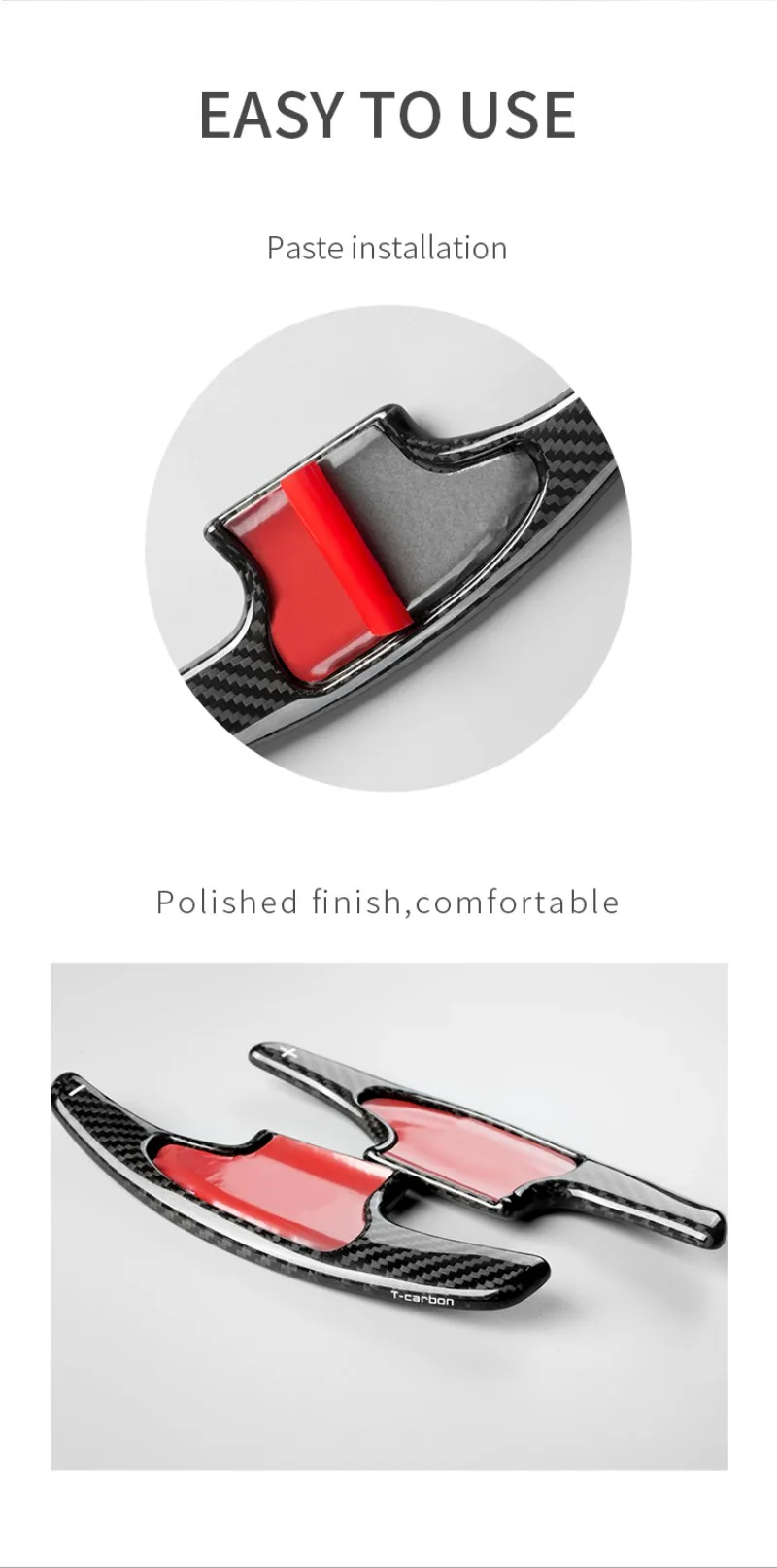 T-carbon Paddle Shift Extension For Honda City GM6 FL Jazz GK5 HRV HR-V 2015-2018 Carbon Fiber Steering Wheel Paddle Shifter