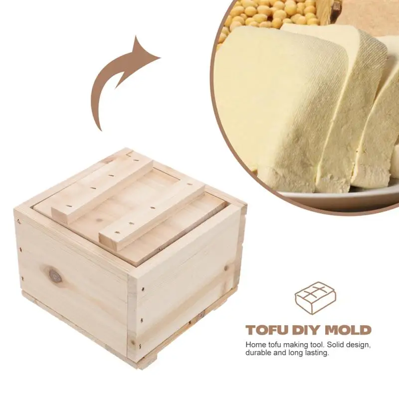 1pc Wooden Tofu Making Mold Household Tofu Maker Press Mold Wooden Tofu Press Mold Soybean Curd Maker