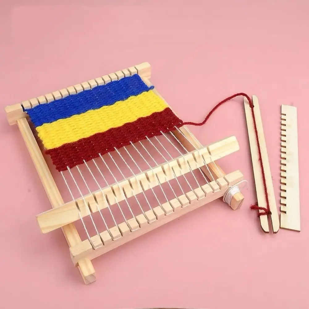 Educational DIY Wooden Weaving Loom Starter Kit Wooden Mini Knitting Machine Homemade Knitted Toy Household Toys