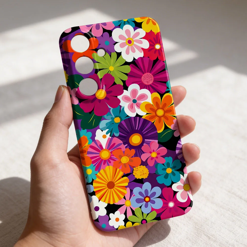Colorful Vintage Flower Pattern Hard Shell Phone Case