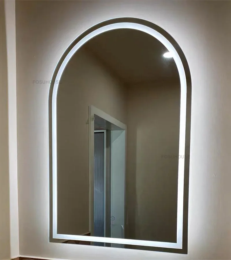 Description Picture 4 of itemModern Arched Smart Bathroom Mirrors with Light Bath Mirrors Minimalist LED Light-emitting Touch Screen Bathroom Vanity Mirror