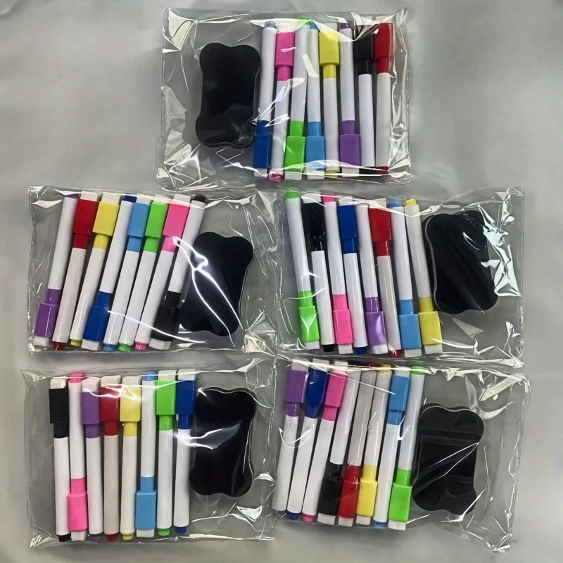 Vibrant 8-Color Dry Erase Markers with Magnetic Eraser – Ideal for Office, Home, and Creative Gift Giving