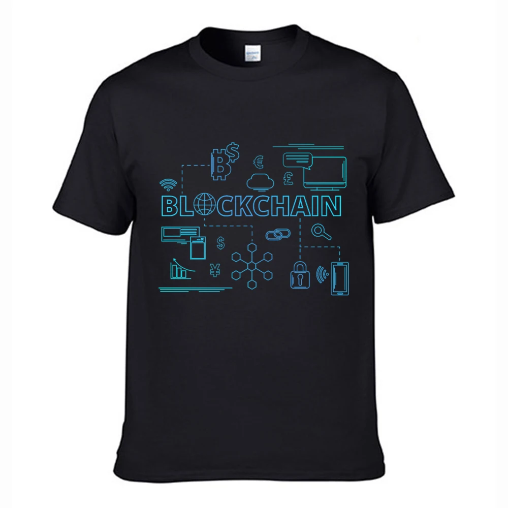 Arrivals Daft Bitcoin Blockchain Cryptocurrency Male Printed T-Shirt. Summer Cotton Short Sleeve O-Neck Mens T Shirt New S-3XL