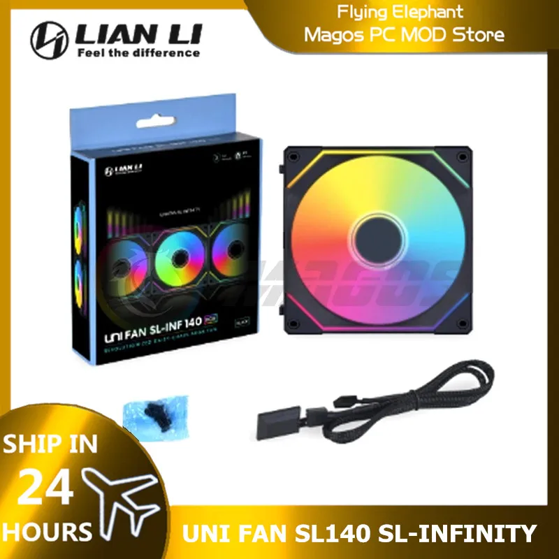 Uno Fã-ventilador Sl140 Sl-infinito Espelho Infinito sem Cabo Corrente em Margarida 140 mm Refrigeração a Água Software Control li