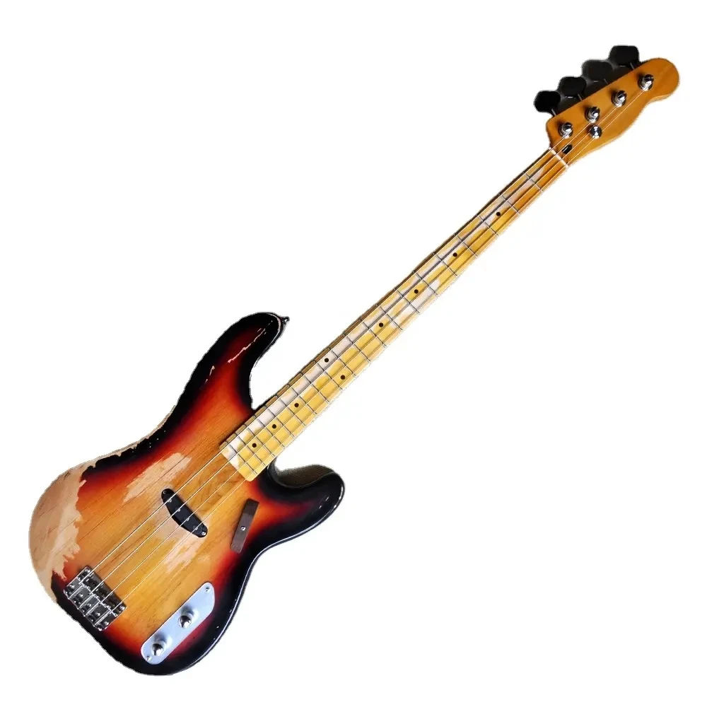 

Chinese Electric Bass Guitar Relic Electric Bass Guitar 4 Strings Bass Free Shipping in Stock