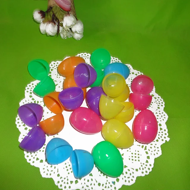 12PCS Easter Plastic DIY Decoration For Easter Eggs Hunting Game Easter Gift Stuffer Easter Party 6Cm (Assorted Colors) 5