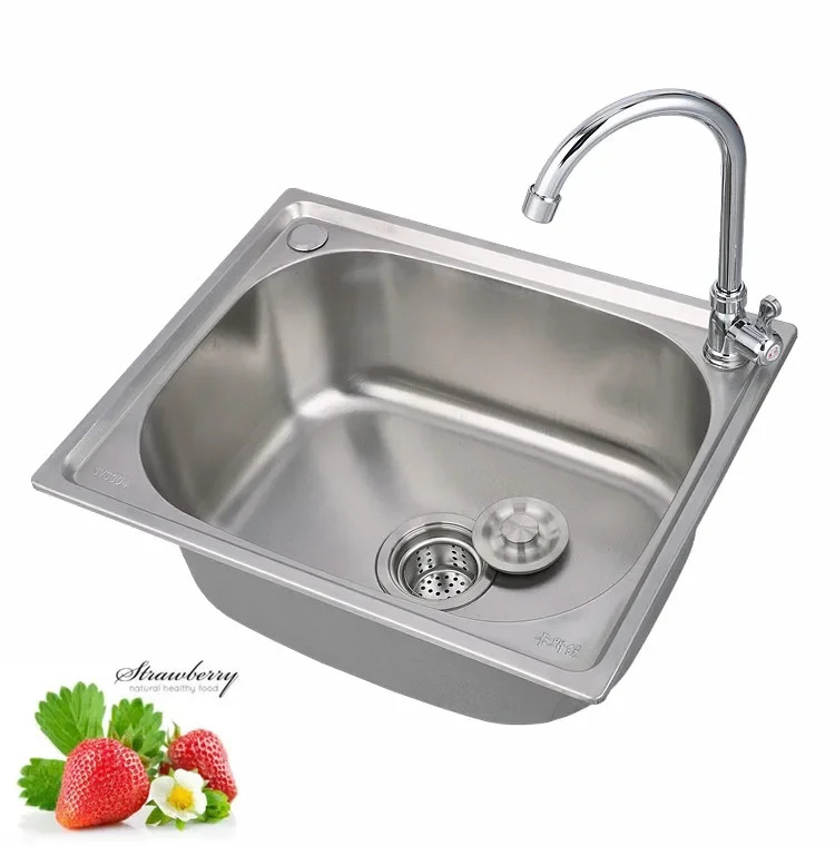 0.8mm/1.1mm Thick Home Improvement Kitchen Sink Fregadero De Cocina Wash Portable Sink Stainless Wastafel Kitchen Faucets