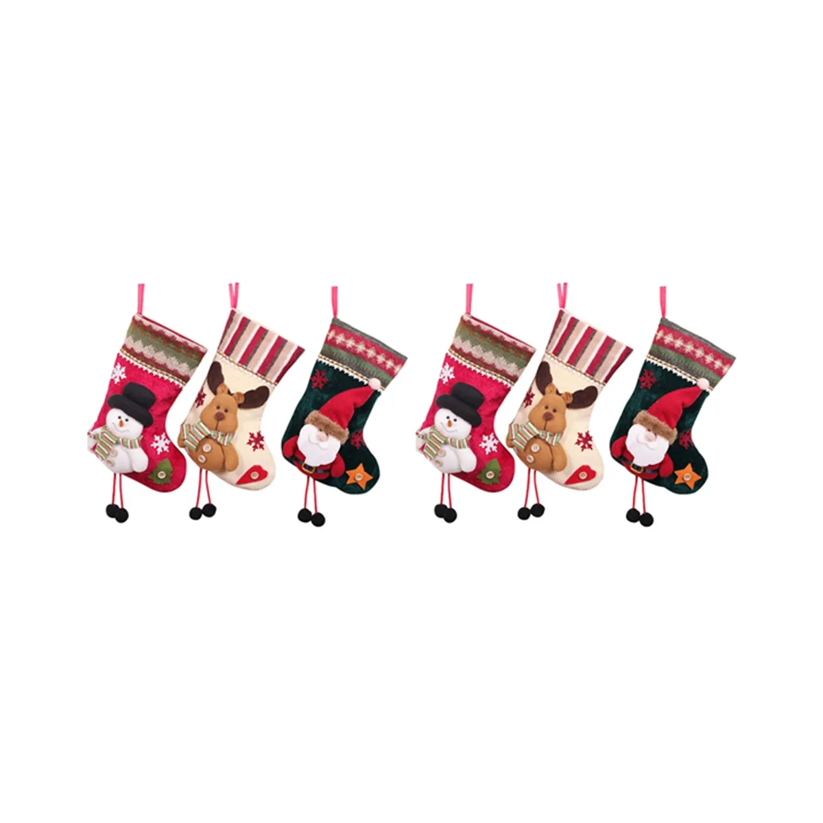 

6 шт., новогодние чулки с оленями