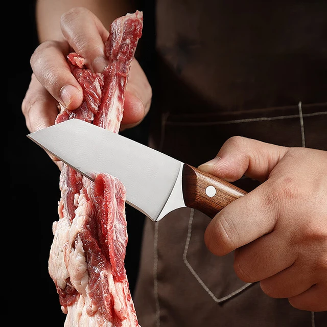 Couteau à désosser de Forge manuel, couteau à trancher le poisson, couteau à Steak de fruits, manche en bois en acier inoxydable, couteaux de cuisine utilitaires pour Barbecue 5