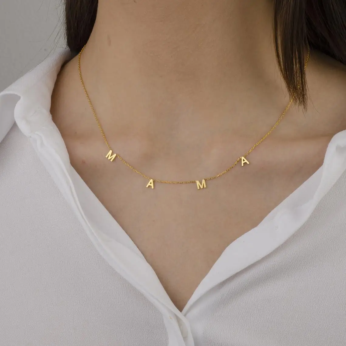 Mothers Day Mama Letter Pendant Necklaces