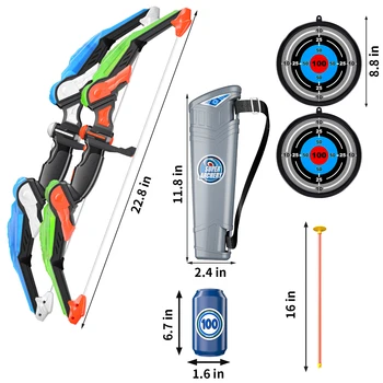 Bow and Arrow Toys with Light-up LED for Kid Age 3+, Archery and Target Set, Indoor & Outdoor Sports Games 6