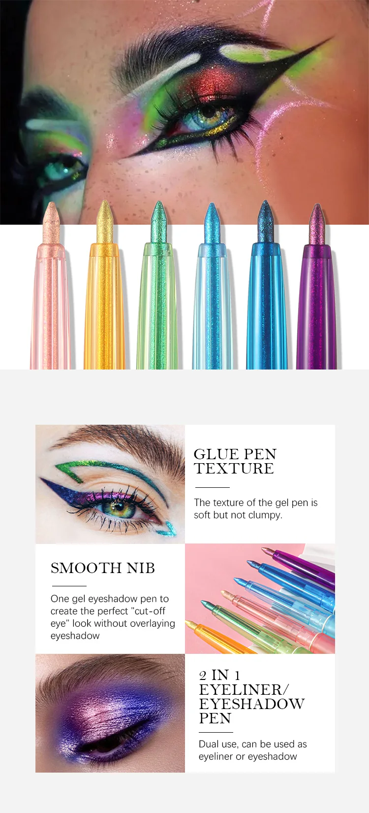 Chameleon eyeliner gel groen metallic oogschaduw multikleur_voghion.com