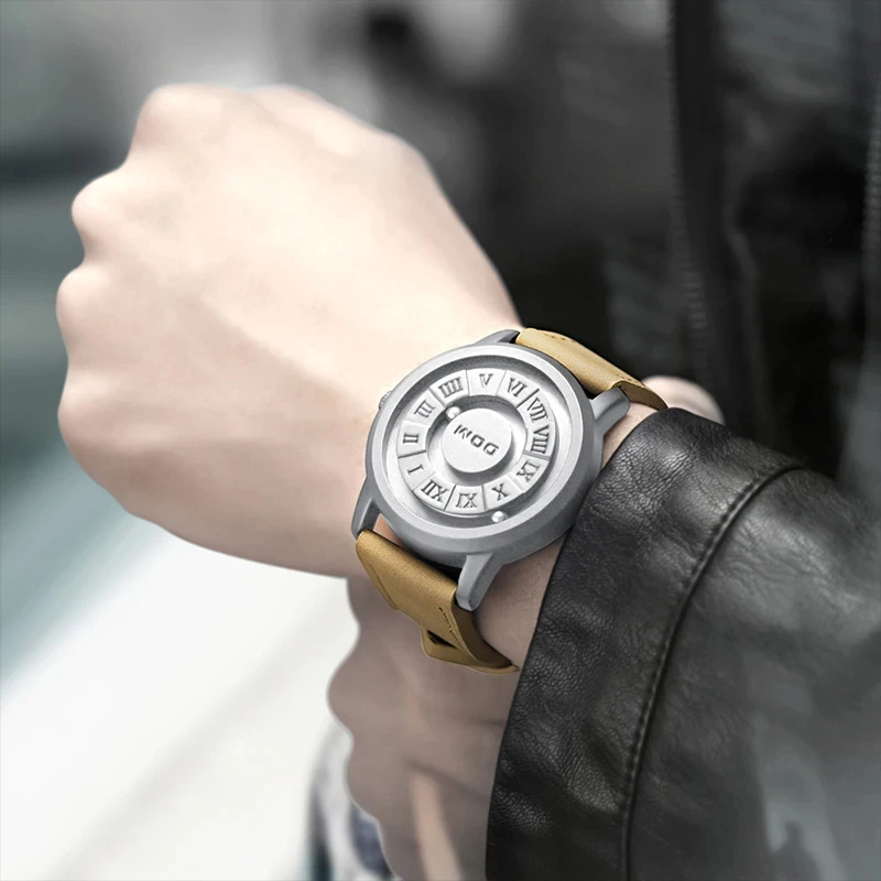 DOM new creative rolling hands magnetic men's watch Waterproof stainless steel men's watchM-1345L-7M5