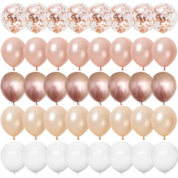 40pcs 12inch Rose Gold Confetti Latex Balloons Happy Birthday Party Decorations Kids Adult Boy Girl Baby Shower Wedding Supplies