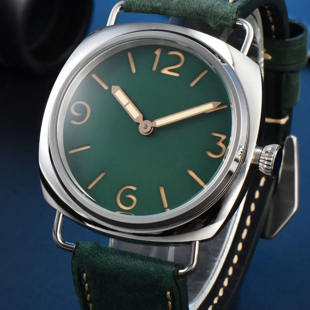 45mm Men's Watch Retro Fashion Pilot Mechanical Sterile Dial 6497/6498/3600 Manual Sapphire Movement Stainless Steel Case