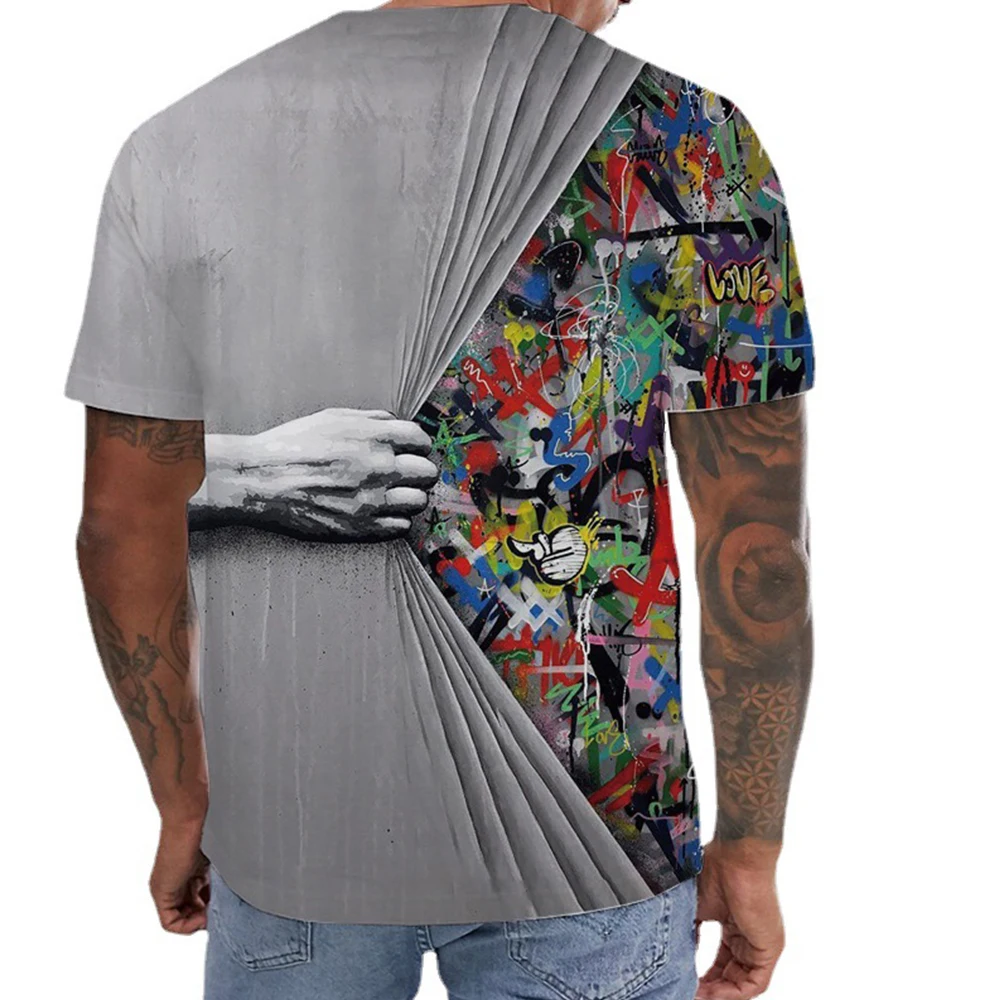 

Дышащая мужская футболка с цифровым 3D принтом, Спортивная футболка с коротким рукавом, футболки, одежда