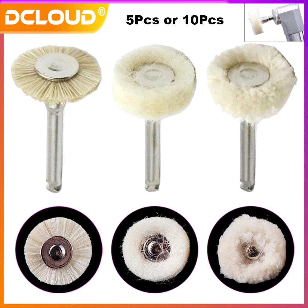 

5Pcs RA Shank Dental Polishing Brush Wool/Cotton/Felt Polisher Brushes For Low-Speed Handpiece Rotary Tools Polishing Wheel