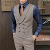 4XL-M Brand Clothing Men's Spring High Quality Business Suit Vest/Male Slim Fit Stripe Double-breasted Blazers Vest Men's Dress 3