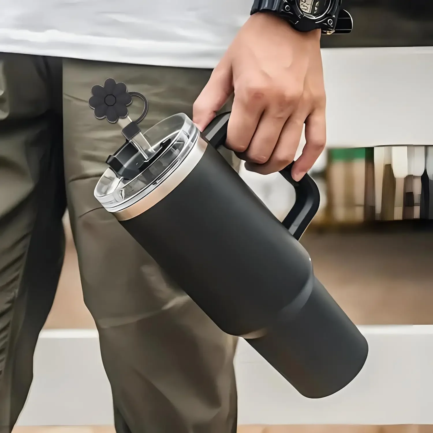 Straw Cover Cap Straw Toppers Letter Charms for Stanley 30/40Oz Tumbler with Handle Cup 10mm Straw Tumbler Accessories