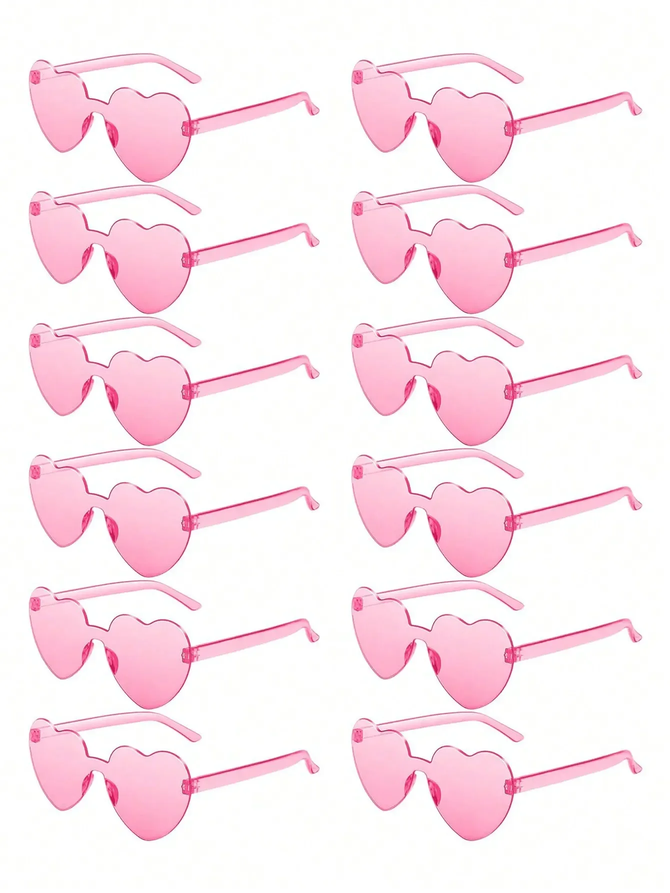 Heart Shaped Sunglasses Multi Pairs Candy Color Rimless Fun for Women Men Party Favors
