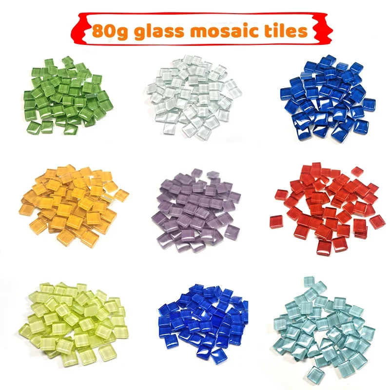 90pcs 1cm Square Glass Mosaic Tiles DIY Mosaic Craft Materials glass mosaic tiles diy mosaic supplies