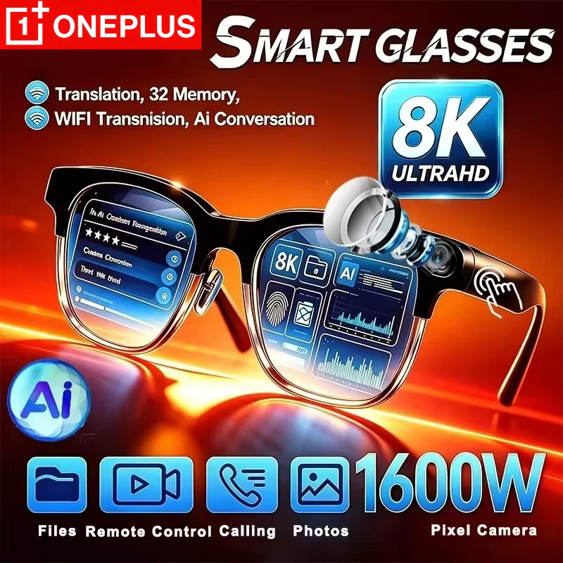 OnePlus Wireless AI Smart Glasses with Bluetooth Touch Control and Smart Voice Assistant