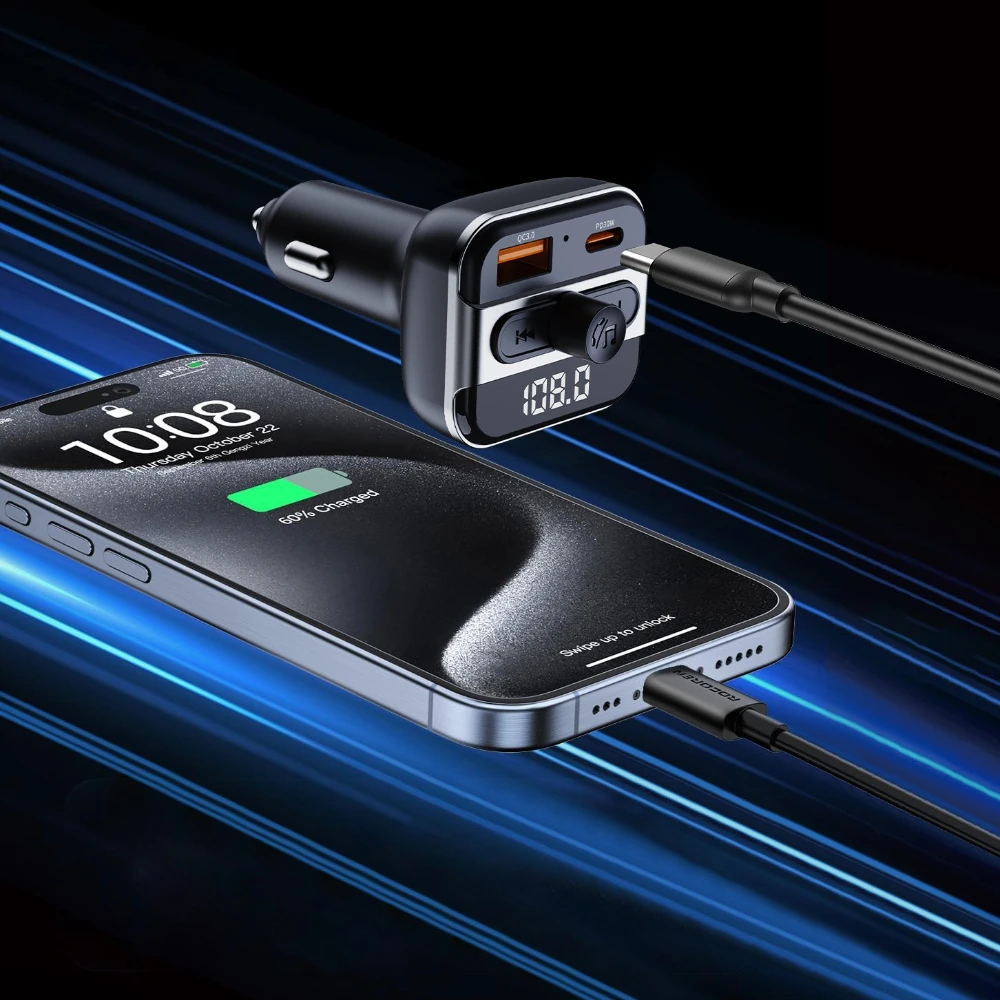Car Multifunctional USB Fast Charger with Adjustable Ambient Light