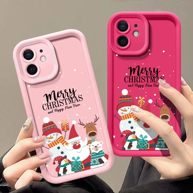 Festive Christmas Pattern Shockproof TPU Silicone Phone Case