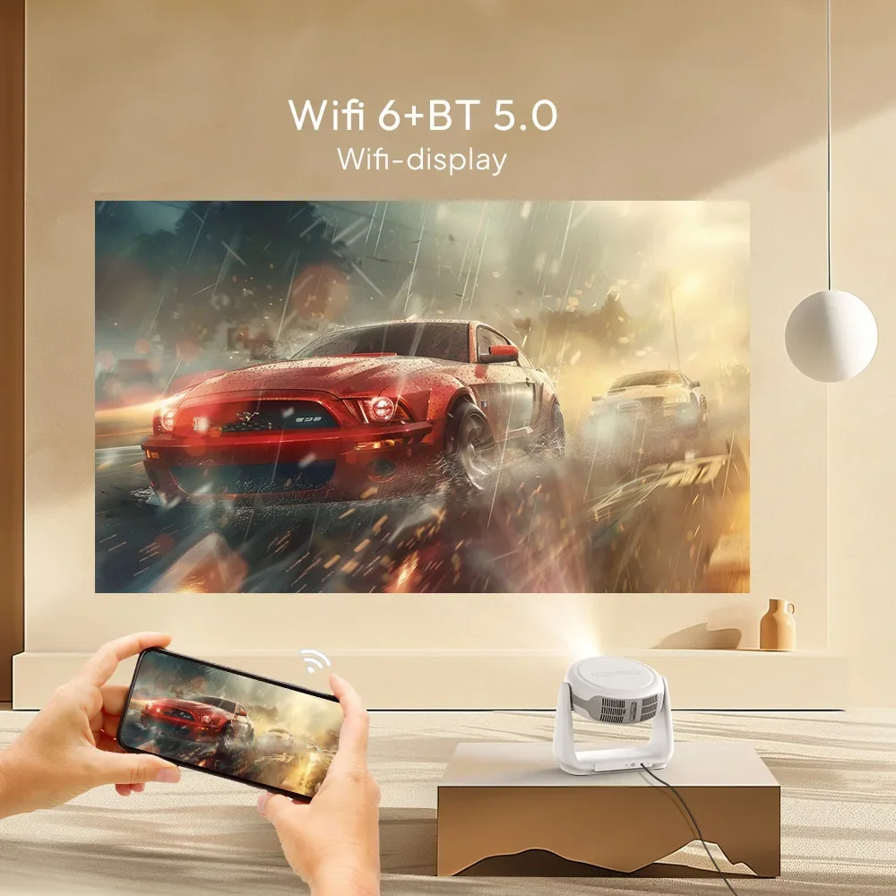 A10 Smart Android 11.0 1080P Projector With 5G WiFi Lamp Portable Projectors 4K Support HD Video Home Theater Projector