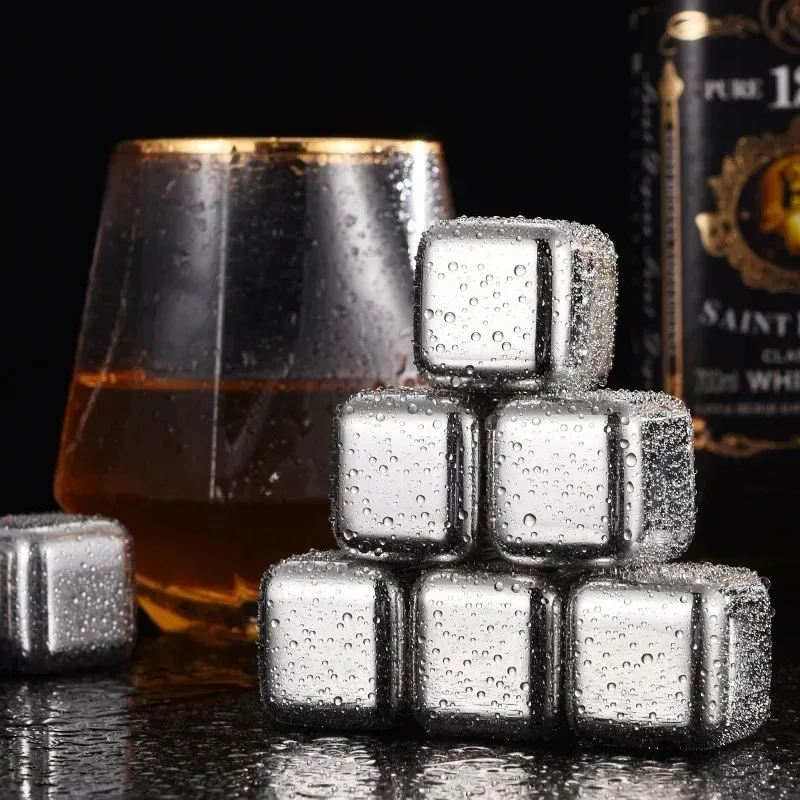 4/8PCS Stainless Steel Ice Cubes Frozen Wine Cooler Food Grade Metal Particle Beer Cooler Bar Tool Reusable Para Cerveja