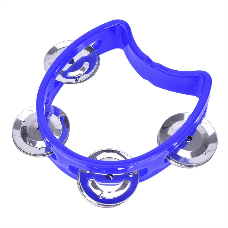 Four Bell Ring Rattle Percussion Instrument Hand-held Tambourine Metal Plastic KTV Party Children's Play Toys Hand Tambourine Wooden Hand Bells Wooden Rattle Drum