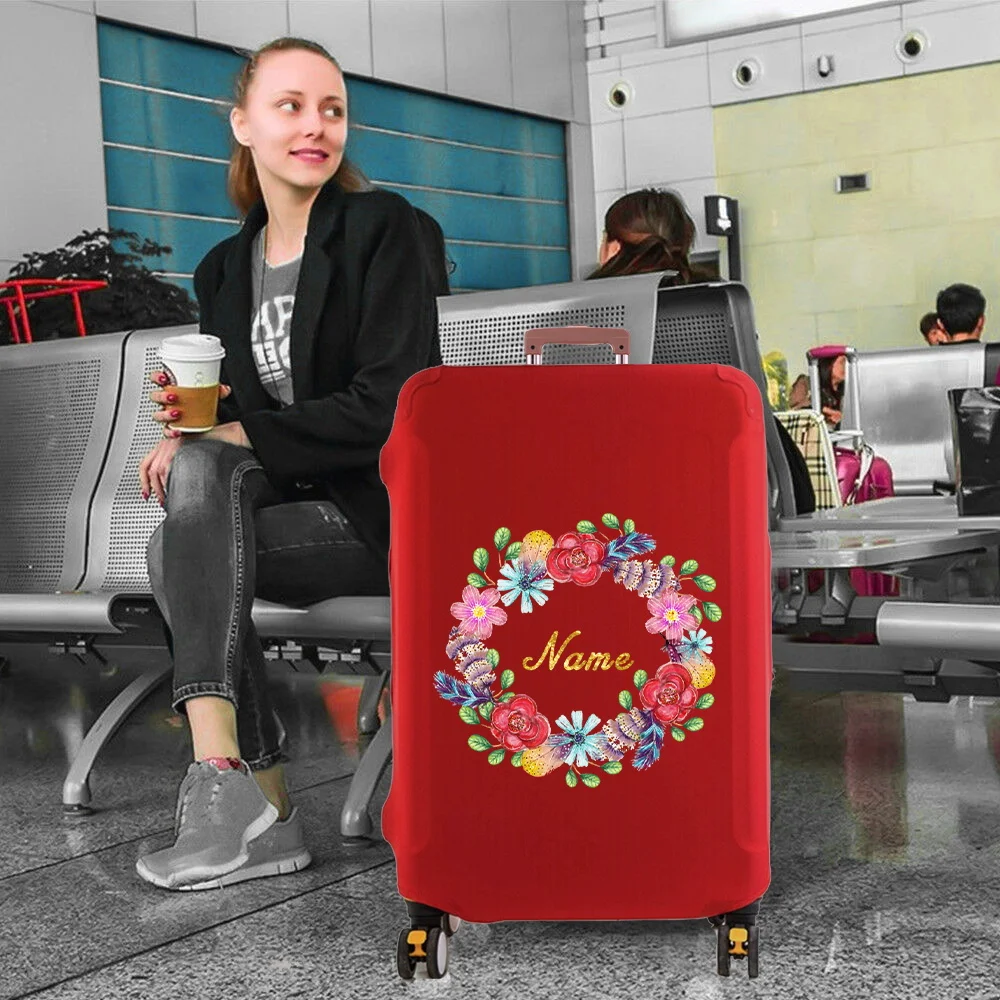 Custom Name Luggage Cover Accessory Personalized Thicker Elastic Suitcase Dust Cover for 18-28 Inch Luggage Protective Case