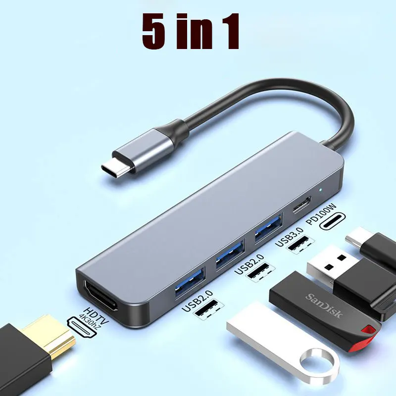 ตัวเลือกสินค้า USB-C 4K HDMI Hub ชาร์จเร็ว PD สำหรับ Macbook iPad Samsung