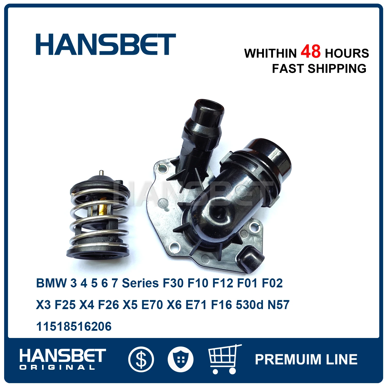 Thermostat Housing Assembly 11518516206 For BMW 3 4 5 6 7 Series F30 F10 F12 F01 F02 X3 F25 X4 F26 X5 E70 X6 E71 F16 530d N57