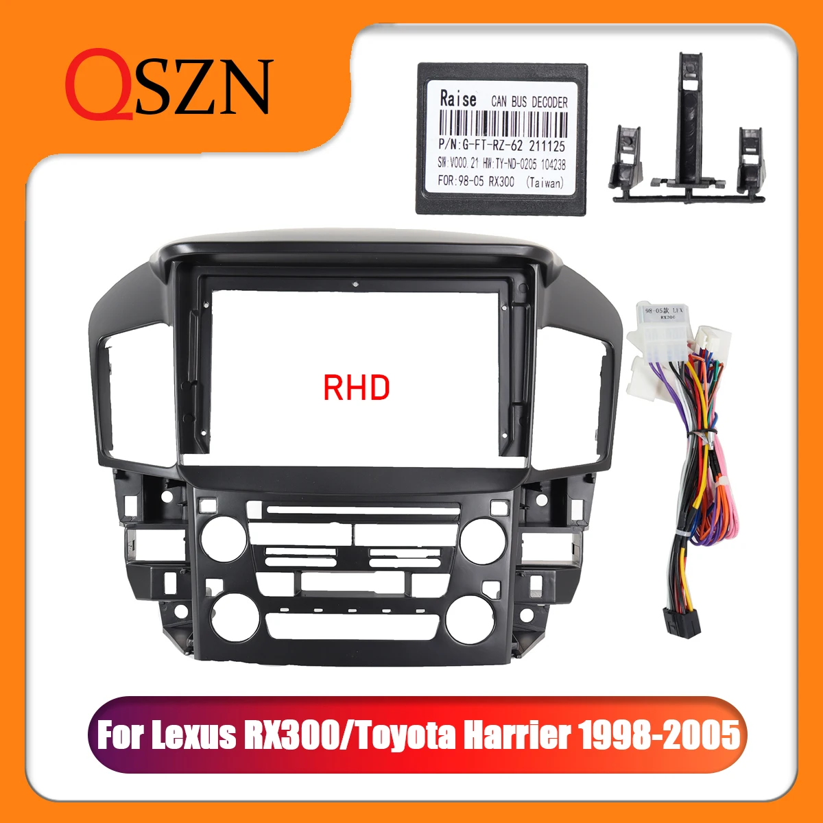 

Адаптер QSZN для автомобильной аудиосистемы 2Din для Toyota Harrier Lexus RX300 1998-2005, 9 дюймов, большой экран