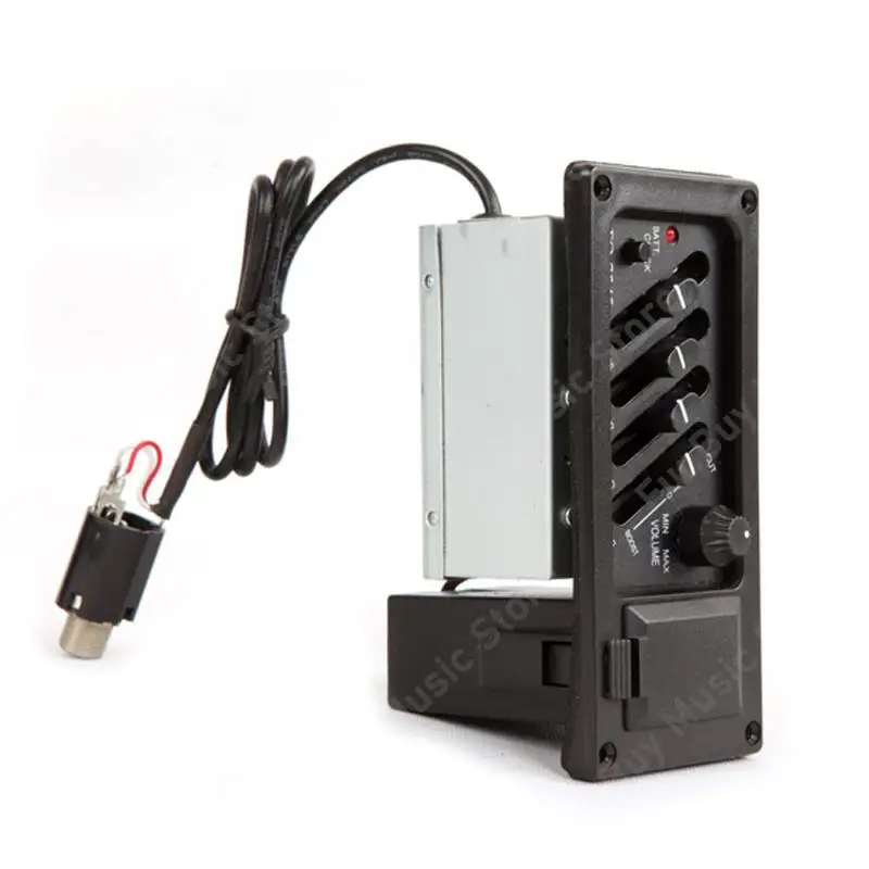 EQ-7545R 어쿠스틱 기타 EQ 피에조 픽업 프리 앰프 4 밴드 어쿠스틱 기타 기타 피에조 픽업