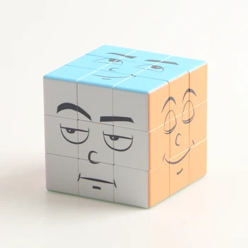 Magic Cube 3x3x3 Smiling face expression UV Fun Stress Relief Professional Smooth Speed Game Children's Puzzle Toys Gifts 1