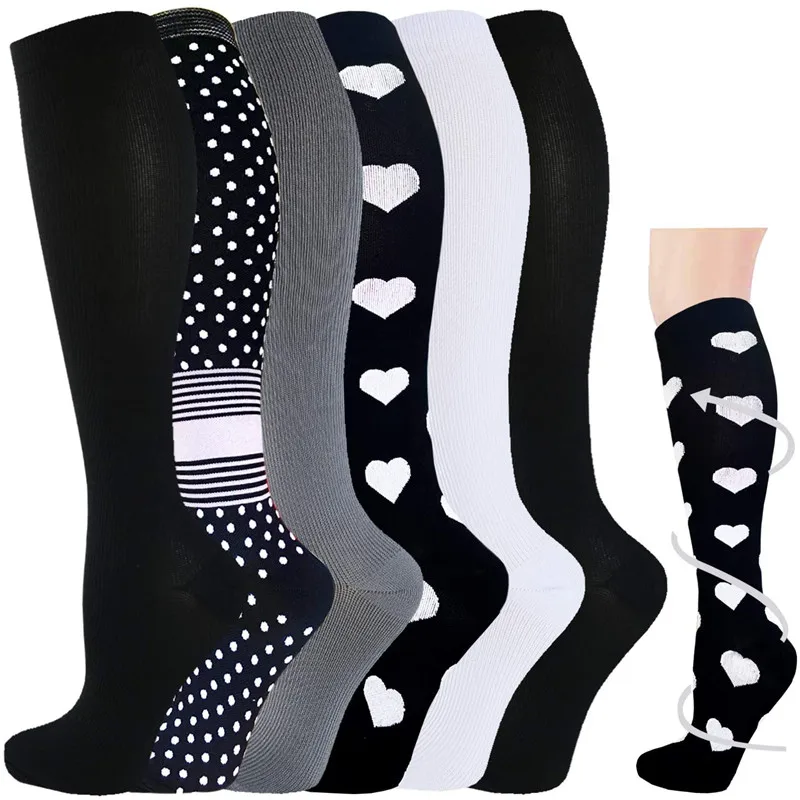 

New Compression Stockings Men Women Knee High 20-30 MmHg Pregnancy Edema Diabetes Varicose Veins Marathon Running Sports Socks