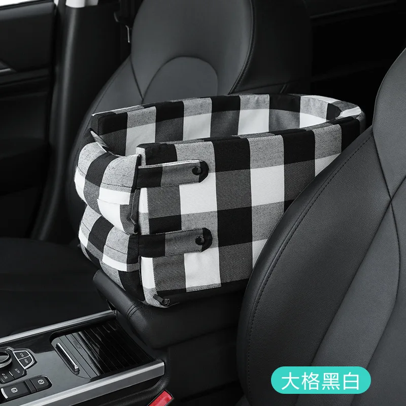 portable-pet-dog-car-seat-central-control-nonslip-car-seat-armrest-pet-kennel-dog-and-cat-bed-gird-pattern