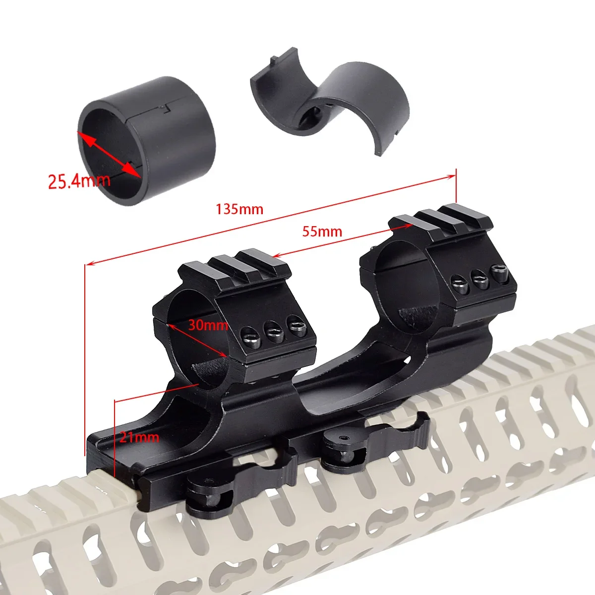Tactical Scope Ring Mount QD 25.4mm 30mm One Piece Scope Mount 1"/30mm Dual Rings Hunting Accessories 20mm Picatinny Rail
