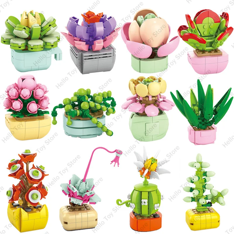 Elegant Eternal Bouquet: Creative Succulent Flower Building Blocks