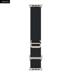 URVOI Alpine Loop Polyester Band with Metal Ring and G-Hook Closure for 42 44 45 46 49mm L (Black)