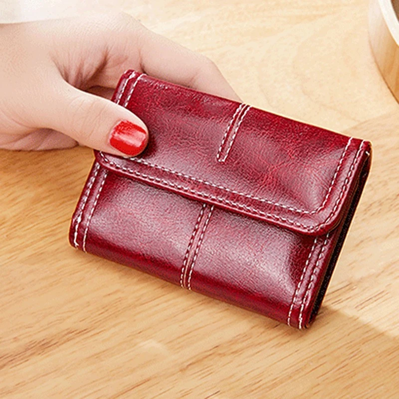 Cartera con broche para mujer, monedero pequeño con tarjetero, 2022| AliExpress