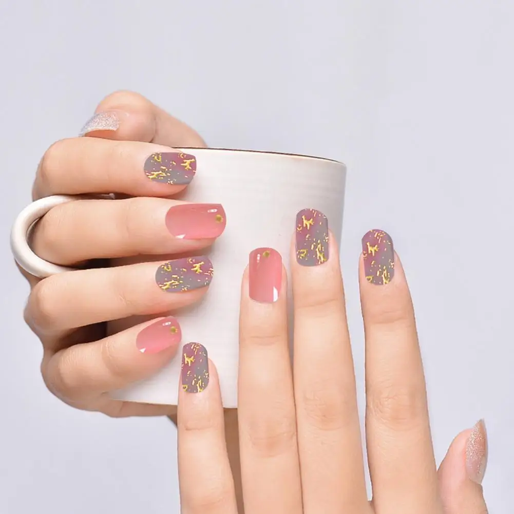 

Gel Nail Sticker Breathable Nail Sticker Beautiful Lightweight Uv 3d Nail Sticker Full Color Gel Material for All-day Comfort