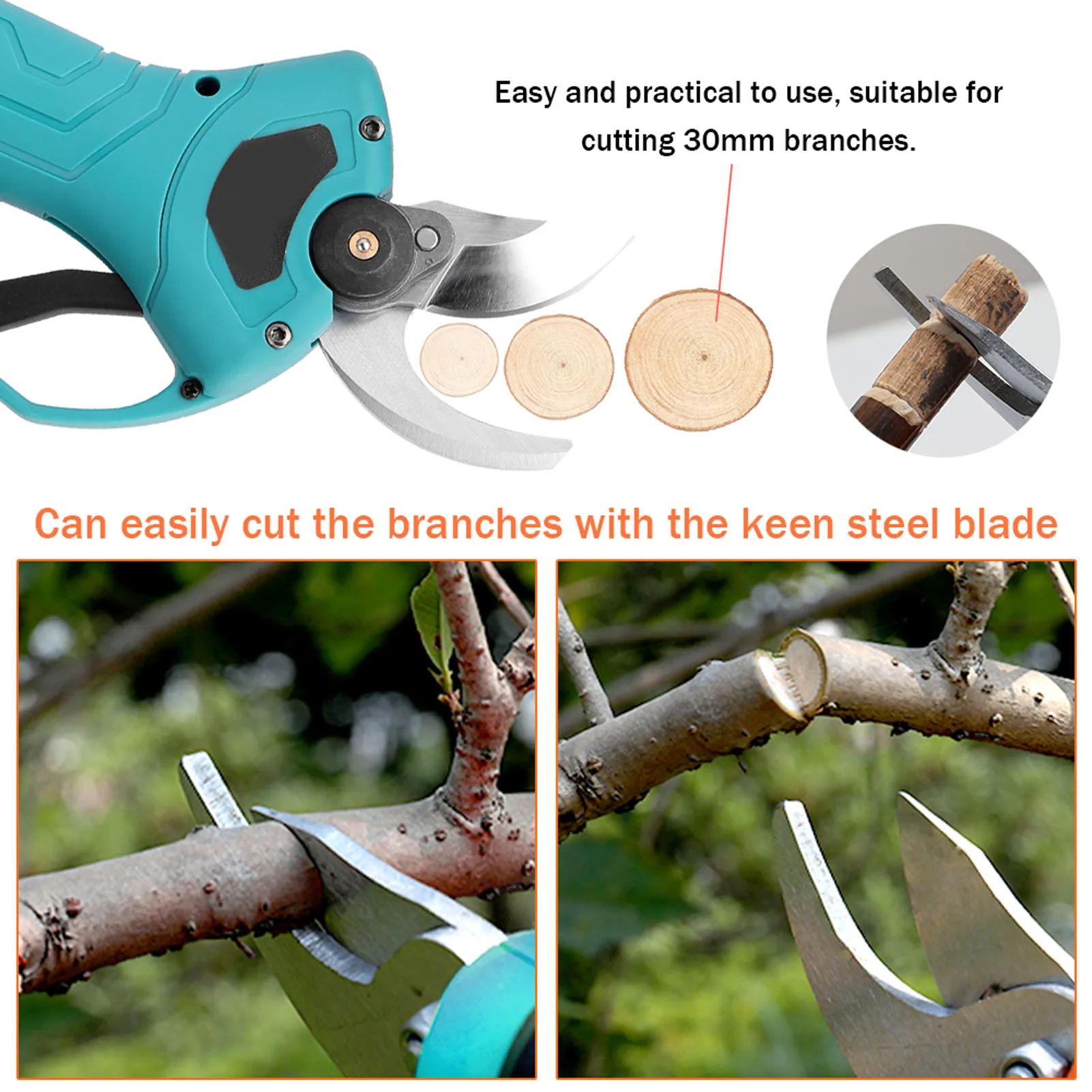 SK5 Cordless Pruner Cutting -Blade 30mm Electric Pruning Shear Accessory Efficient Fruit Tree Bonsai Pruning Branches Tool Pruning Shears Garden Pruner Pruning Shears Blades
