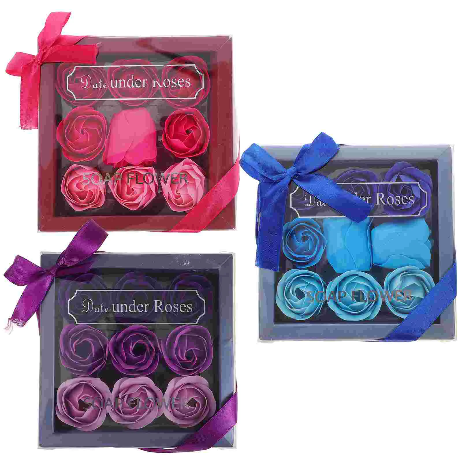 

Soap Rose Bouquet Gift Box Soap Flower Decoration Bouquet Present Gradient Color Rose Soap Flower Present Box