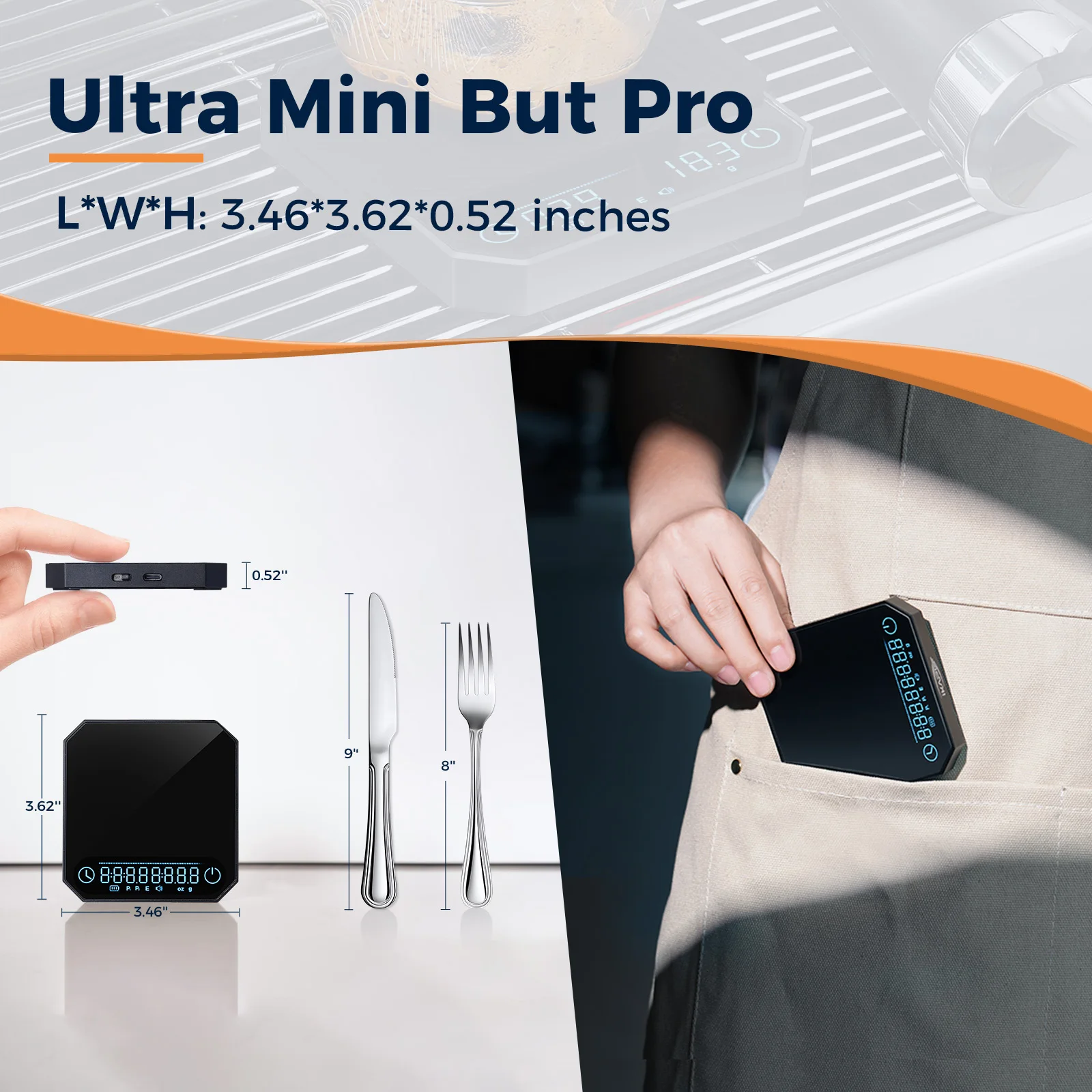 ميزان قهوة إلكتروني معدني ذكي IKAPE V3 - دقة عالية...